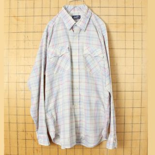 リーバイス(Levi's)の80s USA製Levisリーバイスチェックシャツ ライトブルー XL ss57(シャツ)