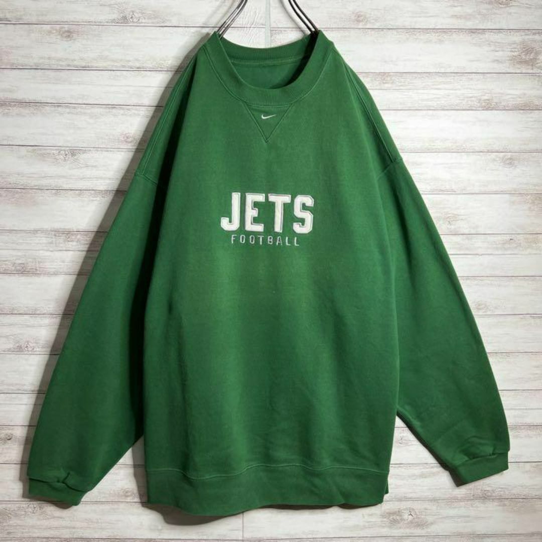 NIKE(ナイキ)の【入手困難!!】ナイキ ✈︎刺繍ロゴ NY JETS ゆるだぼ 裏起毛 メンズのトップス(スウェット)の商品写真