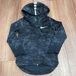 ナイキ(NIKE)のキッズ　ナイキ　ドライフィット　ジップアップパーカー　フリース　ブラック　XS(ジャケット/上着)