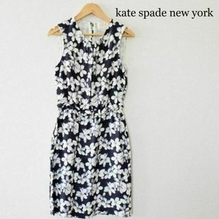 ケイトスペードニューヨーク(kate spade new york)の美品級 ケイトスペードニューヨーク 花柄 総柄 ノースリーブ 膝丈 ワンピース(ひざ丈ワンピース)