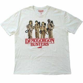 古着　ストレンジャーシングス　Ｔシャツ　白　2XL　デモゴルゴンバスターズ *(Tシャツ/カットソー(半袖/袖なし))