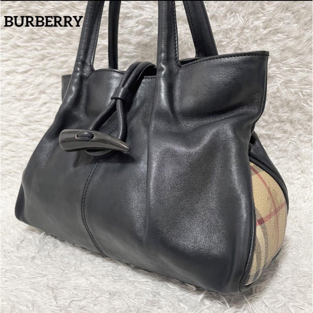 BURBERRY(バーバリー)の希少　バーバリーロンドン　ハンドバッグ　ノバチェック　シャドーホース　トグル レディースのバッグ(ハンドバッグ)の商品写真