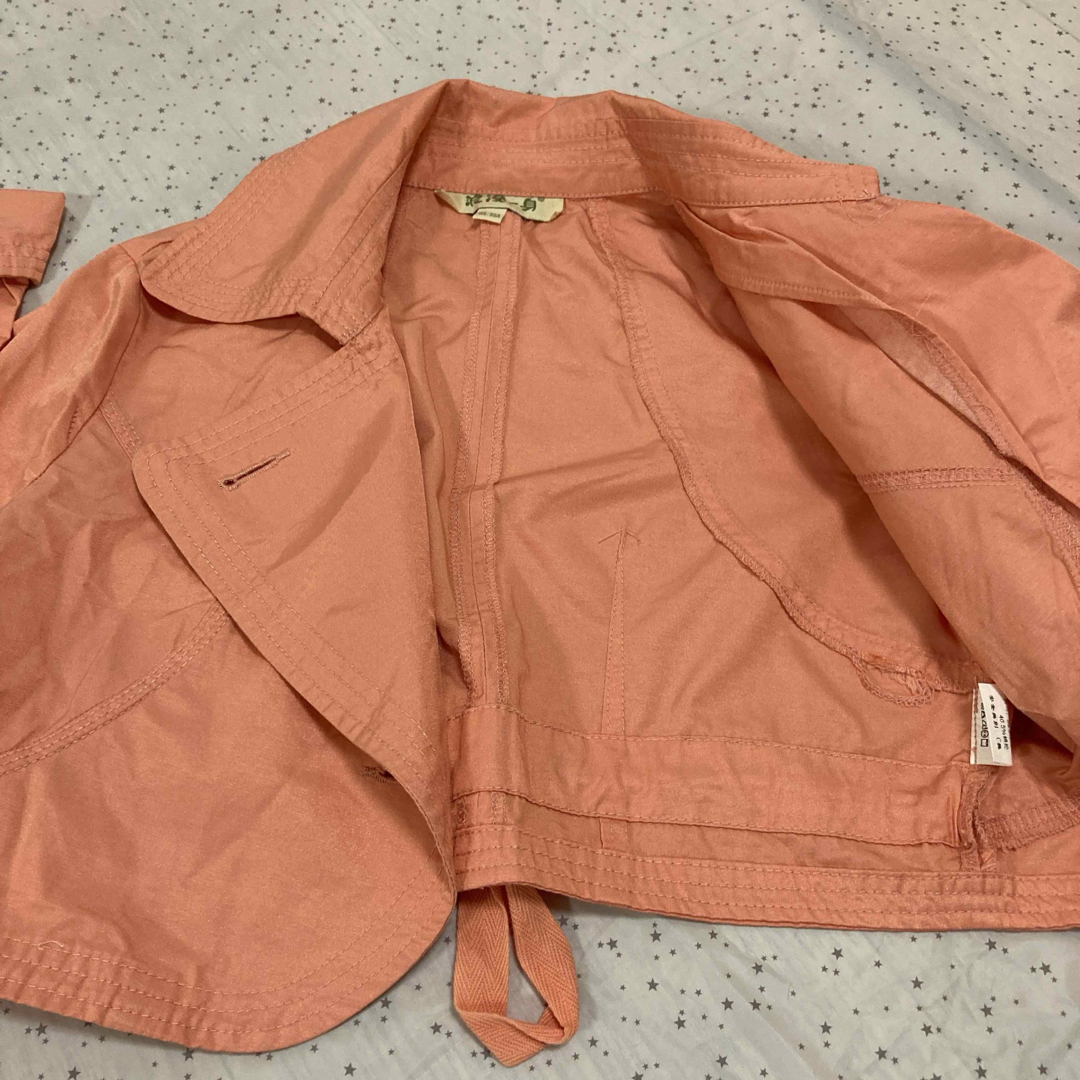 オレンジ色レディースショートジャケット レディースのジャケット/アウター(テーラードジャケット)の商品写真
