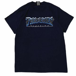 THRASHER - スラッシャー 半袖Tシャツ アイス スペードタグ ネイビー US古着 x82