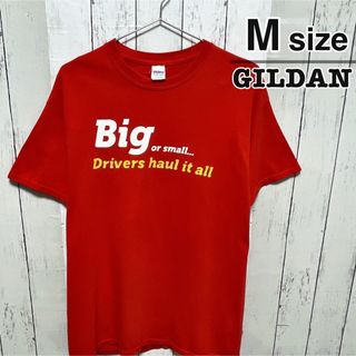 ギルタン(GILDAN)のUSA古着　GILDAN　Tシャツ　Mサイズ　レッド　赤　プリント　コットン(Tシャツ/カットソー(半袖/袖なし))