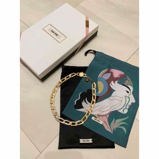 ミュウミュウ(miumiu)のmiumiu メタルチェーンネックレス(ネックレス)