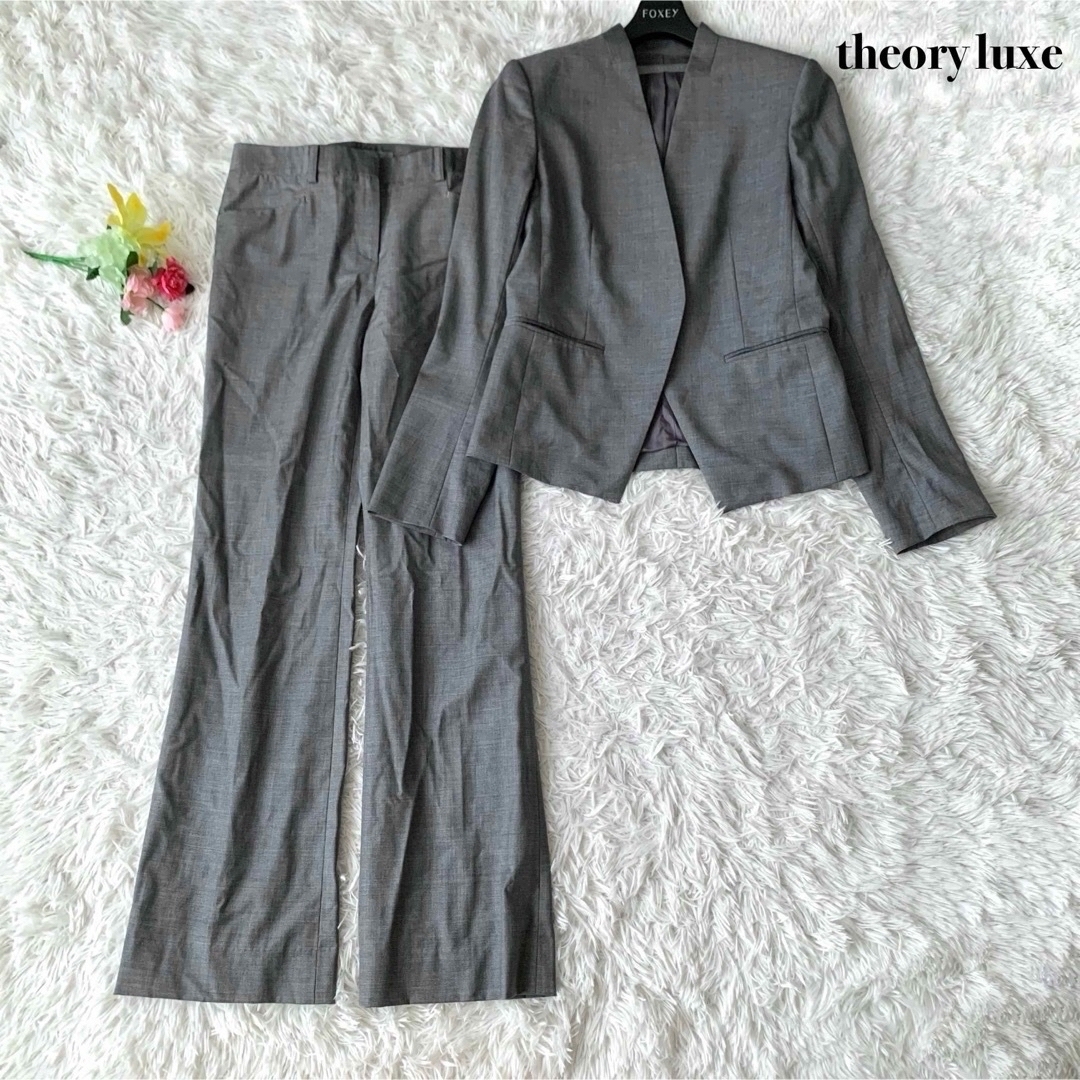 theory luxe パンツスーツ グレー - パンツスーツ上下 theory luxe パンツスーツ グレー - パンツスーツ上下