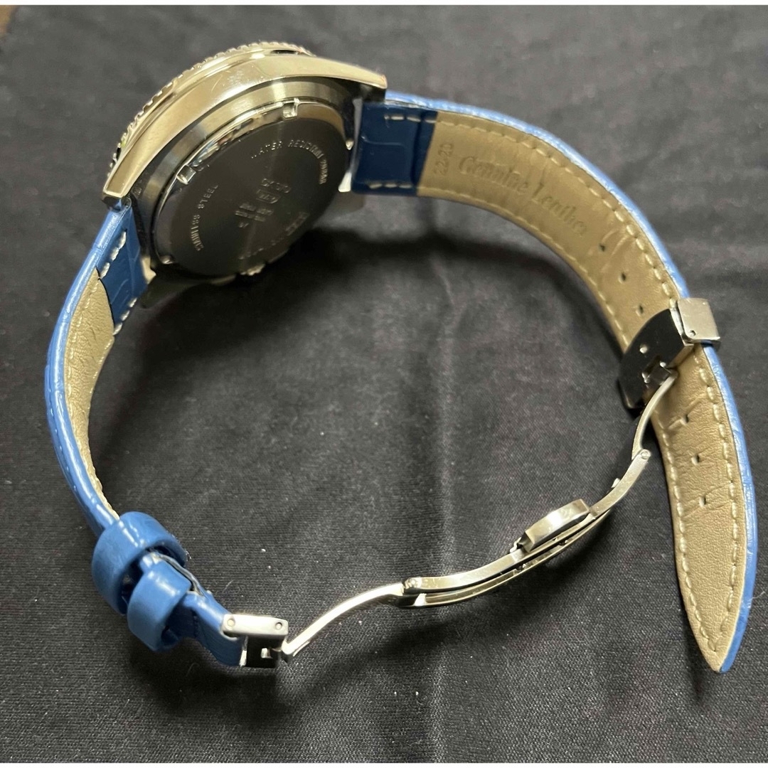 CASIO(カシオ)の CASIO 腕時計 ペプシカラー/本革レザーDバックルクロコ 型押装着 メンズの時計(その他)の商品写真
