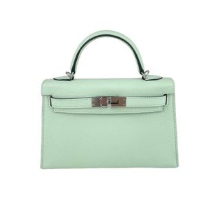 エルメス(Hermes)の新品未使用 HERMES エルメス Mini kelly ミニケリー Vert fizz ヴェールフィズ Epsom エプソン PHW シルバー金具 B刻 2wayバッグ ショルダーバッグ(ショルダーバッグ)