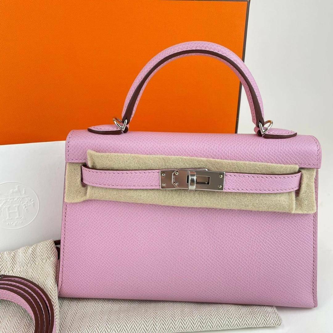 Hermes(エルメス)の新品未使用 HERMES エルメス Mini kelly ミニケリー Mauve Sylvestre モーヴシルベストル Epsom エプソン PHW シルバー金具 Z刻 2wayバッグ ショルダーバッグ レディースのバッグ(ショルダーバッグ)の商品写真