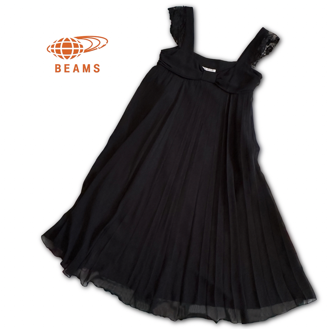 BEAMS / ノースリーブ ワンピ ドレス 黒 パーティー 発表会 レディースのフォーマル/ドレス(ロングドレス)の商品写真