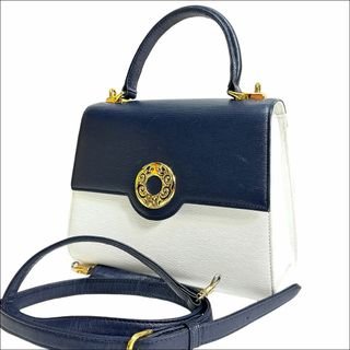 ハナエモリ(HANAE MORI)のJ6237 美品 ハナエモリ サークルロゴ バイカラー 2WAY ハンドバッグ(ハンドバッグ)