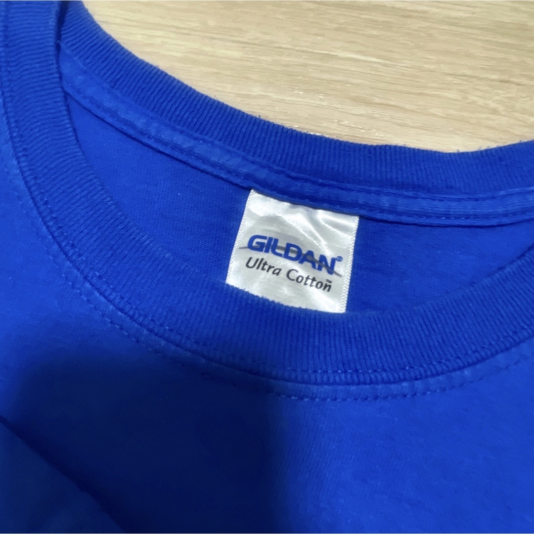 GILDAN(ギルタン)のUSA古着　GILDAN　Tシャツ　L　ブルー　サッカー　背番号　クルーネック メンズのトップス(Tシャツ/カットソー(半袖/袖なし))の商品写真