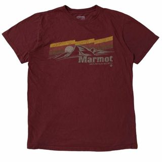 マーモット(MARMOT)のMarmot マーモット 半袖Tシャツ サンセッター レッド US古着x88(Tシャツ/カットソー(半袖/袖なし))