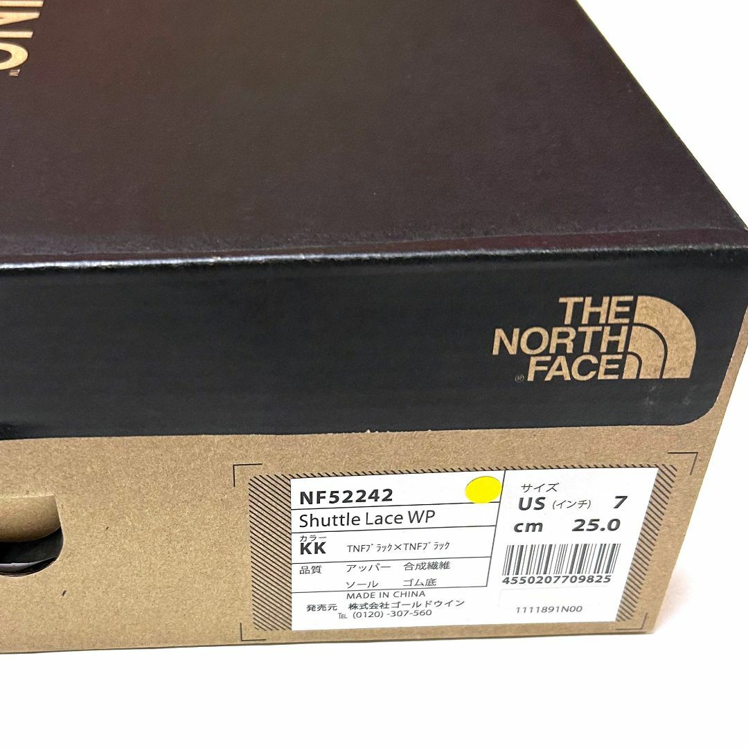 THE NORTH FACE(ザノースフェイス)の新品　箱あり　25cm　ノースフェイス　シャトルレース ウォータープルーフ　黒 メンズの靴/シューズ(スニーカー)の商品写真