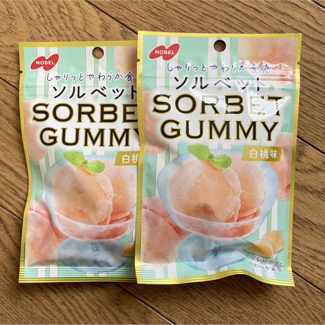 ノーベル(ノーベル)のノーベル製菓 SORBETグミ 白桃味 50g 食品/飲料/酒の食品(菓子/デザート)の商品写真