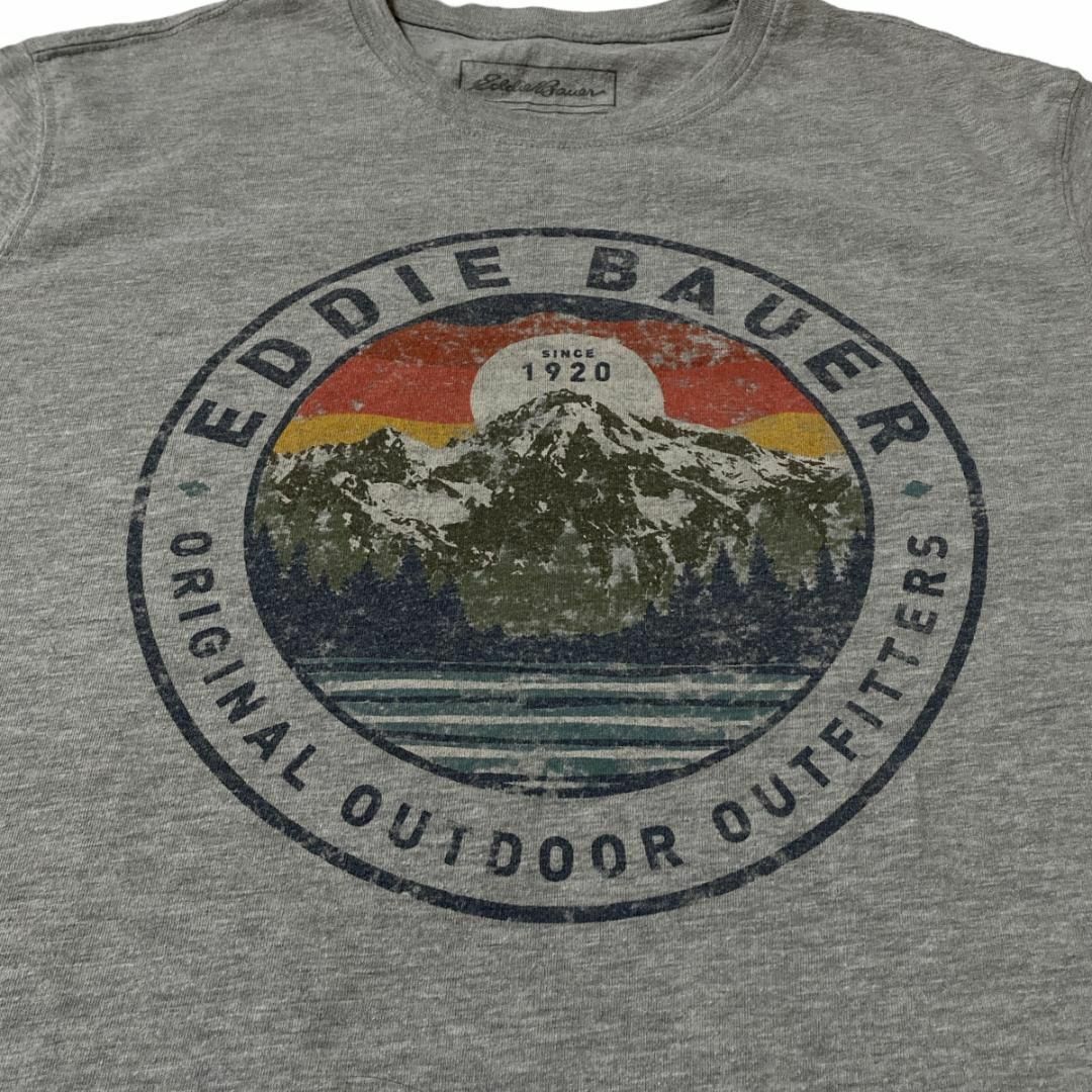 Eddie Bauer(エディーバウアー)のエディーバウアー 半袖Tシャツ サークルロゴ グレー US古着 x90 メンズのトップス(Tシャツ/カットソー(半袖/袖なし))の商品写真