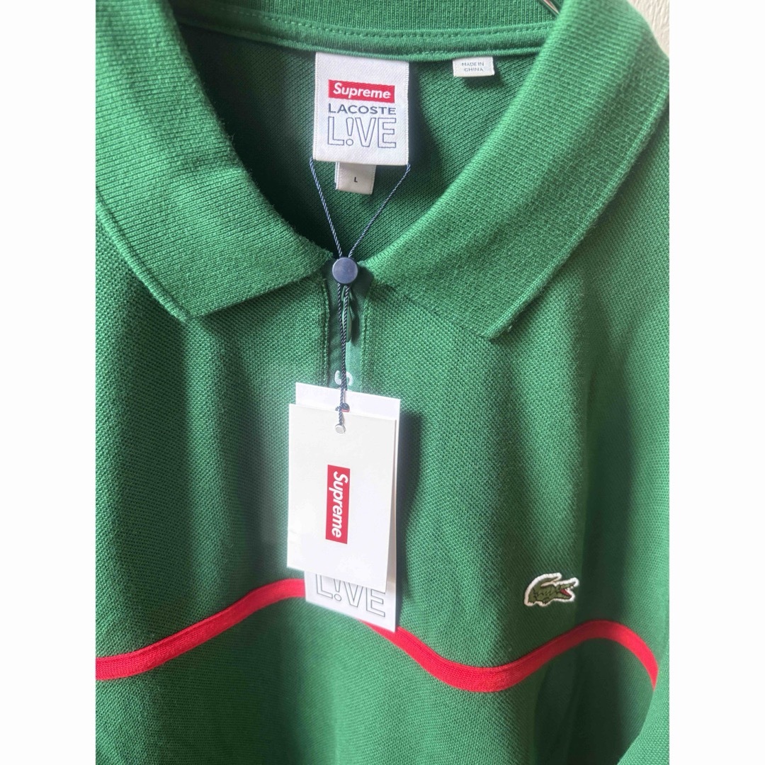 Supreme(シュプリーム)の【新品未使用】Supreme×LACOSTE Zip 長袖ポロ Lサイズ メンズのトップス(ポロシャツ)の商品写真