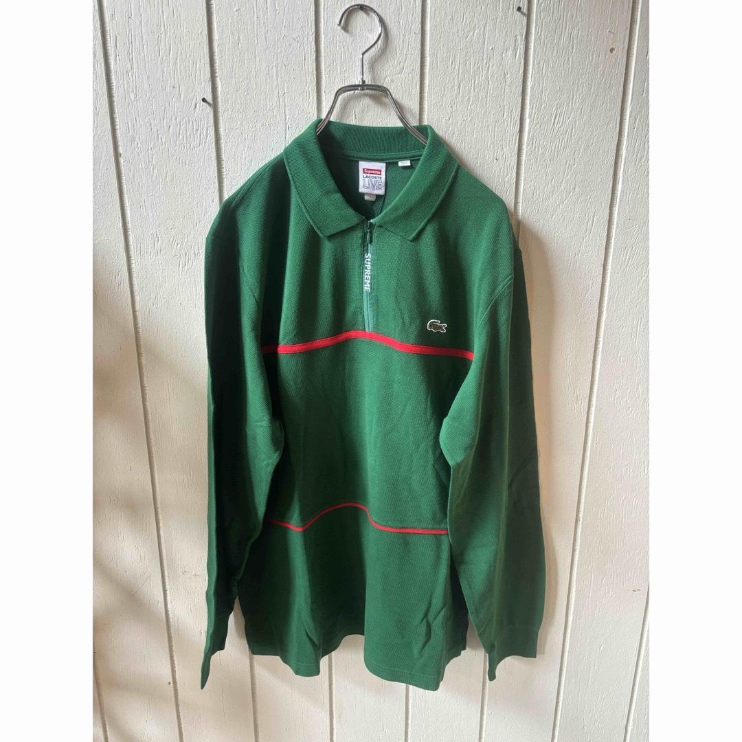 Supreme(シュプリーム)の【新品未使用】Supreme×LACOSTE Zip 長袖ポロ Lサイズ メンズのトップス(ポロシャツ)の商品写真