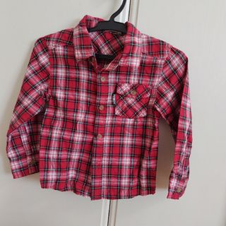 チェックシャツ　110 　赤(ブラウス)