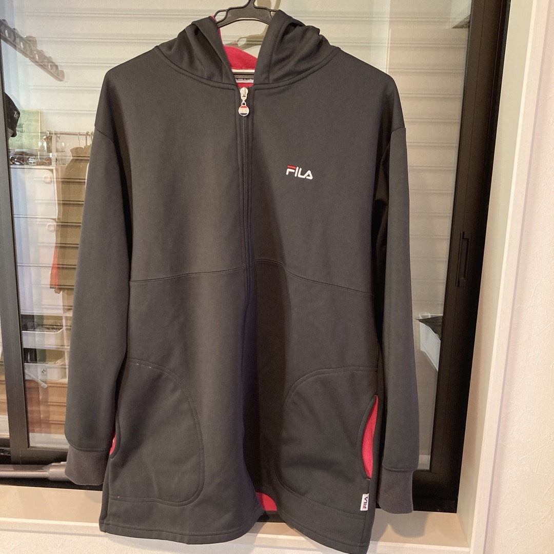 FILA(フィラ)のフィラ FILA 防風ロングパーカー L黒 ブラック レディースのトップス(パーカー)の商品写真