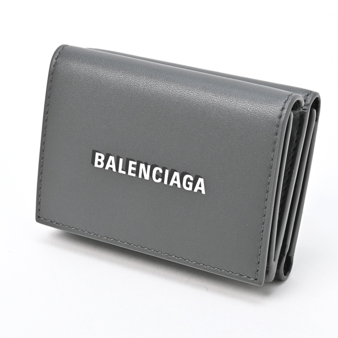 バレンシアガ / BALENCIAGA   キャッシュ ミニ ウォレット / コンパクト ウォレット    594312　レザー　グレー  　【中古】 商品番号 E-155332 レディースのファッション小物(財布)の商品写真