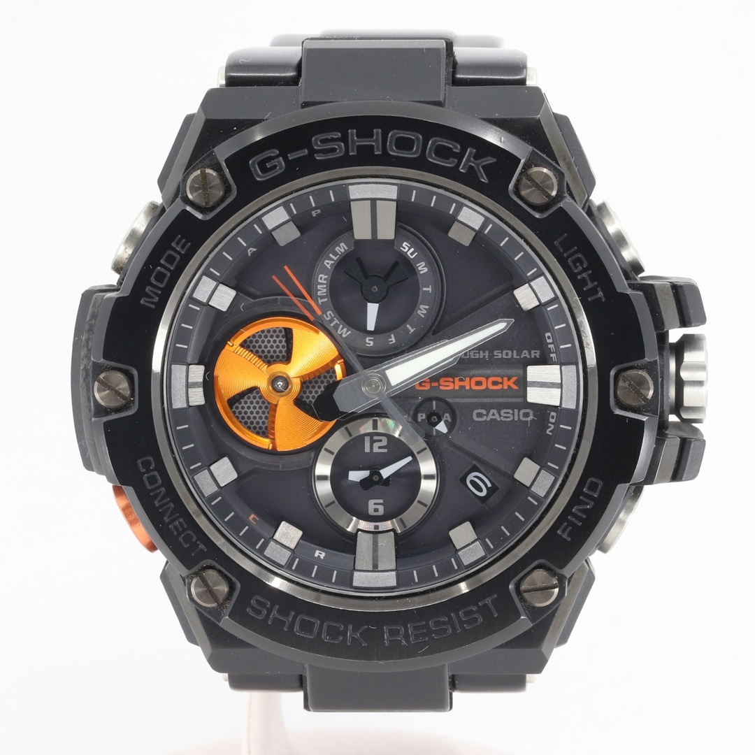 CASIO(カシオ)のITVY9Y7ZVQ3G カシオ G-SHOCK Gショック Gスチール GST-B100 2388B-S07W ソーラー メンズ ブラック×オレンジ メンズの時計(腕時計(アナログ))の商品写真