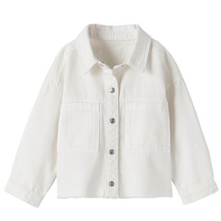 ザラ(ZARA)の新品 ZARA ザラ デニムシャツジャケット 2-3y 98cm ホワイト(ジャケット/上着)