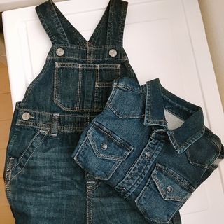 ベビーギャップ(babyGAP)のbabyGAP　GAPデニム　デニム　オーバーオール　デニムシャツ　90 2点(ジャケット/上着)