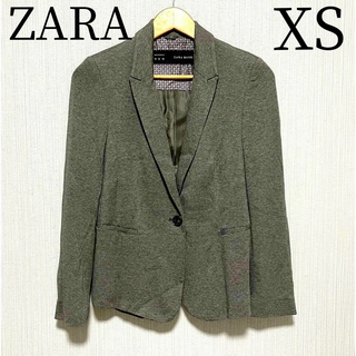 キョウワザラシメンシャ(KYO WAZARASHI MENSYA)の【2点で10％引】ZARA　テーラードジャケット　レディース　XS　グレー　美品(テーラードジャケット)