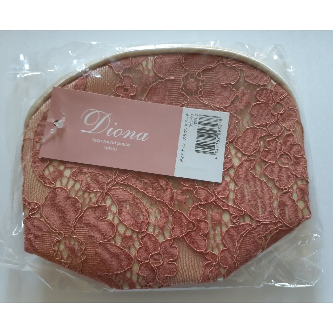 【未使用品】ディオナ・レースラウンドポーチ(ピンク) レディースのファッション小物(ポーチ)の商品写真