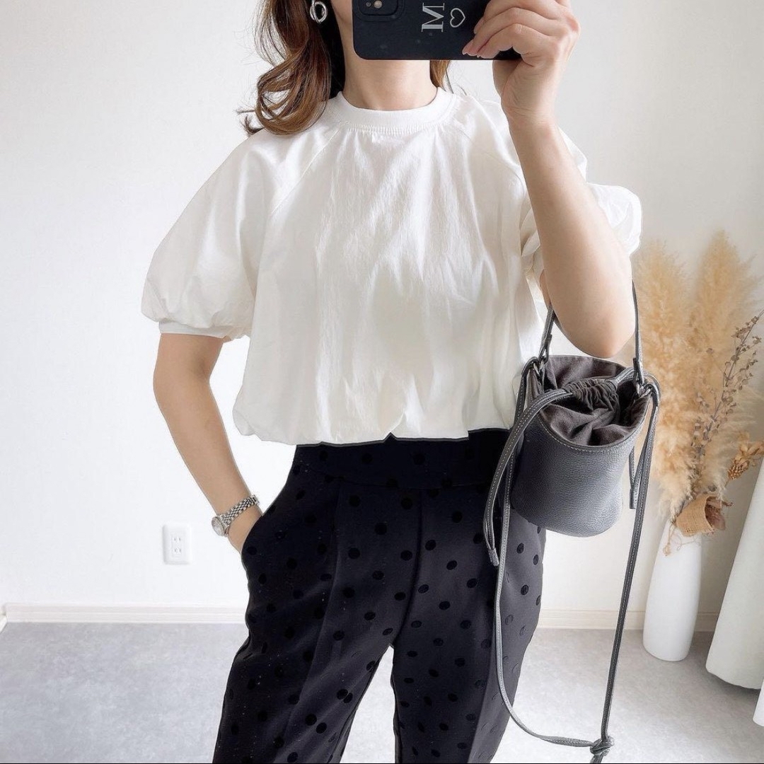 ZARA(ザラ)のZara リブパフトップス　バルーントップス レディースのトップス(Tシャツ(半袖/袖なし))の商品写真