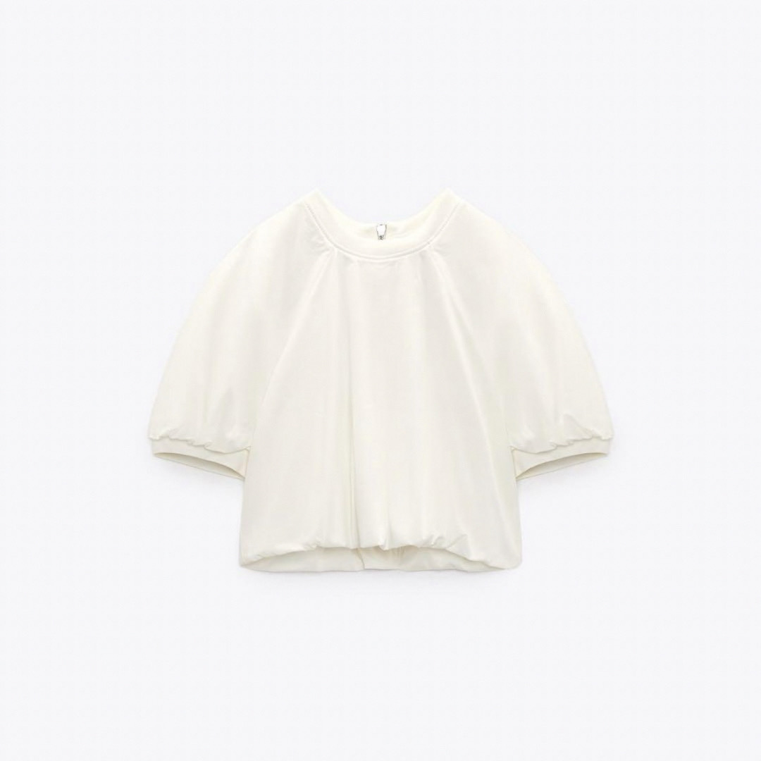 ZARA(ザラ)のZara リブパフトップス　バルーントップス レディースのトップス(Tシャツ(半袖/袖なし))の商品写真