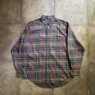 ギャップ(GAP)の90s old GAP オールドギャップ コットンチェックシャツ グレー L(シャツ)