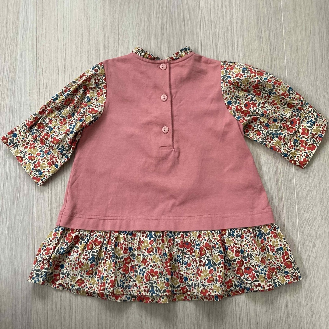 familiar(ファミリア)のファミリア 七分丈 リバティ チュニック 90 キッズ/ベビー/マタニティのキッズ服女の子用(90cm~)(Tシャツ/カットソー)の商品写真