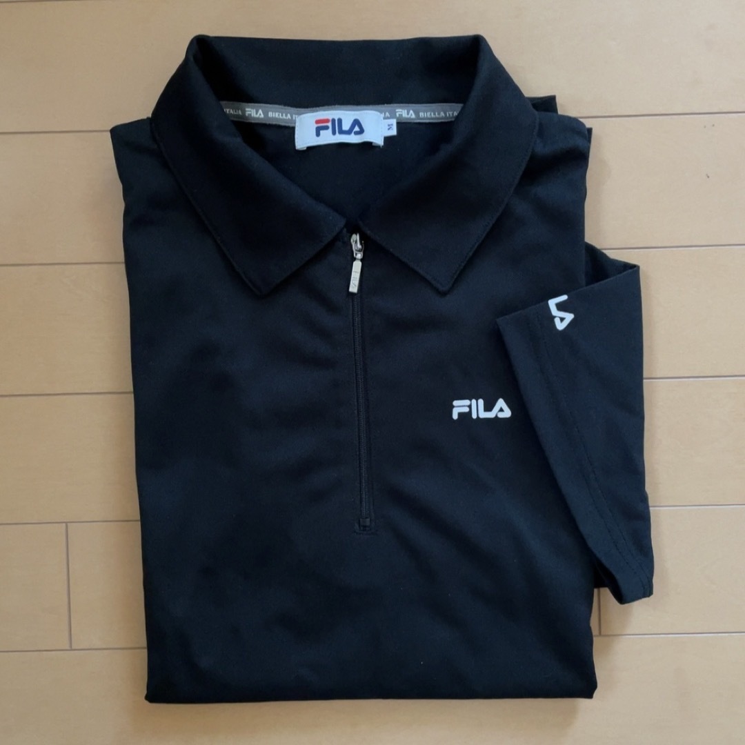 FILA(フィラ)のFILA フィラ ハーフジップ シャツ 黒 M メンズ メンズのトップス(Tシャツ/カットソー(半袖/袖なし))の商品写真