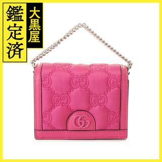 グッチ(Gucci)のグッチ ＧＧキルティング ミニ メッセンジャーバッグ ピンク レザー【430】(ショルダーバッグ)