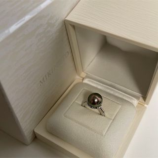 ミキモト(MIKIMOTO)の【超美品】ミキモトMIKIMOTO黒蝶パール10.9mm7号pt950(リング(指輪))