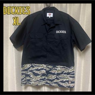 ディッキーズ(Dickies)のDickies ディッキーズ ワークシャツ 迷彩 黒 ブラック シャツ 半袖(シャツ)