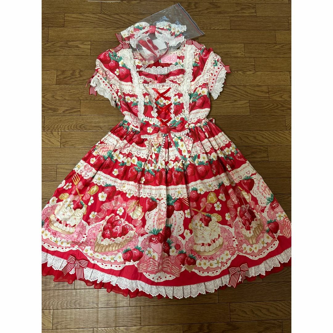 Angelic Pretty(アンジェリックプリティー)のAngelic Pretty Strawberry Whip OP レディースのワンピース(ひざ丈ワンピース)の商品写真