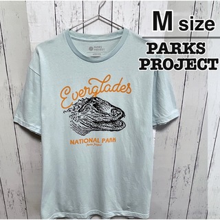 PARKS PROJECT　Tシャツ　ブルー　水色　プリント　恐竜　USA古着(Tシャツ/カットソー(半袖/袖なし))