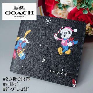 コーチ(COACH)の【DISNEY X COACH】コイン ウォレット ホリデイ プリント 黒(財布)