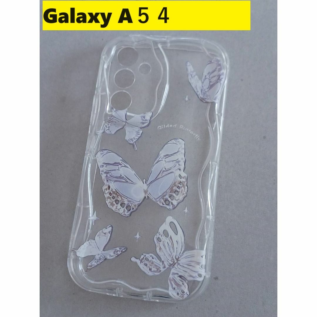 Galaxy(ギャラクシー)のGalaxy A５４ ウェーブ なみなみ　蝶々プリント Galaxyケース スマホ/家電/カメラのスマホアクセサリー(Androidケース)の商品写真