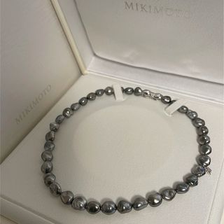 ミキモト(MIKIMOTO)の【超美品】ミキモト黒蝶バロックパールネックレスK18 43cm(ネックレス)