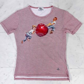 ヴィヴィアンウエストウッド(Vivienne Westwood)の《美品》ヴィヴィアンウエストウッド Tシャツ ギンガムチェック リンゴ 絵画(Tシャツ(半袖/袖なし))