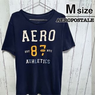 エアロポステール(AEROPOSTALE)のAEROPOSTALE　Tシャツ　シングルステッチ　M　ネイビー　USA古着(Tシャツ/カットソー(半袖/袖なし))