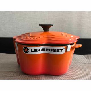ルクルーゼ(LE CREUSET)のルクルーゼ　ココットフルール　新品未使用　20センチ　レッド　レア(鍋/フライパン)