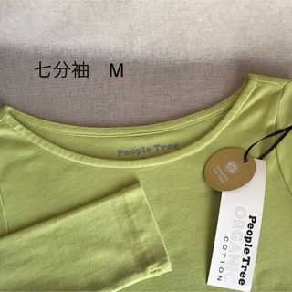 ピープルツリー(People Tree)のピープルツリー　フェアトレード　オーガニックコットン　七分袖　グリーン系　M(Tシャツ(長袖/七分))