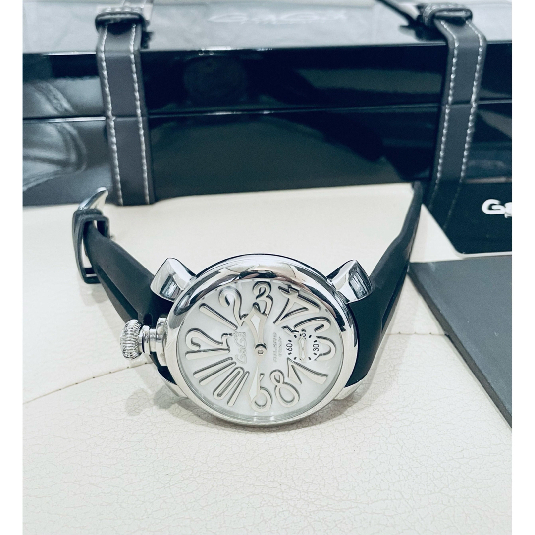 GaGa MILANO(ガガミラノ)の【値下げ！】GaGa MILANO ガガミラノ  マヌアーレ　48mm ホワイト メンズの時計(腕時計(アナログ))の商品写真
