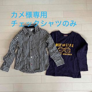 グローバルワーク(GLOBAL WORK)の【130】グローバルワーク　チェックシャツ　長袖Tシャツ２枚セット(Tシャツ/カットソー)